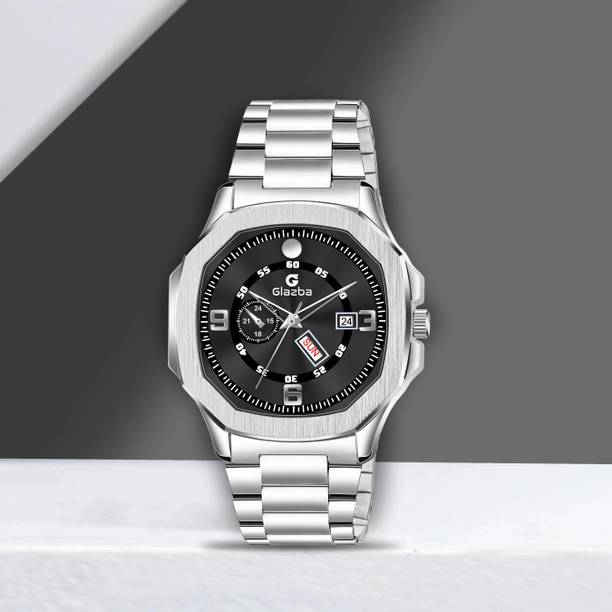 Stainless Steel Chain Strap With Working Day and Date A...