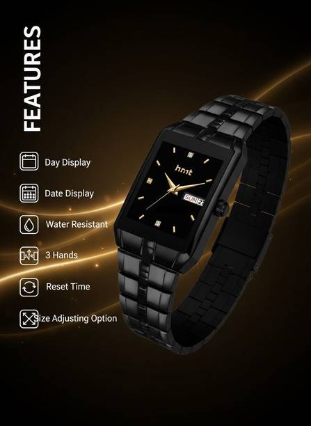Date & Day Functioning Full Black Chain Analog Watch -...