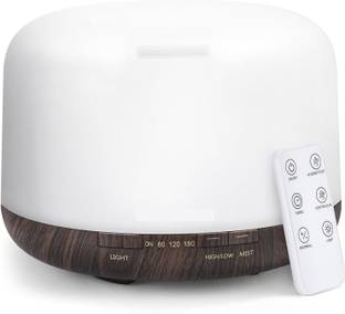 MANDANKA 500ML Wood Grain Diffuser Ultrasonic Aromatherapy Essential Oil Diffuser Portable Room Air Pu...