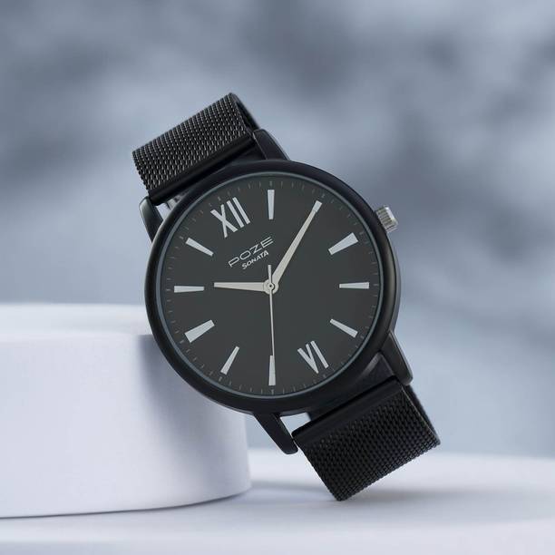 Sonata Poze Quartz Analog Grey Dial Mesh Strap Watch fo...