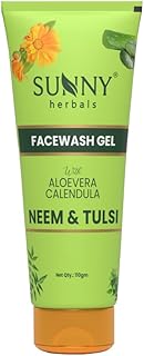 Sunny Herbals Face Wash Gel Enriched With Aloevera, Neem & Tulsi | For Cleansing, Preventing Pimples & Removing Extra Oil | Moisturizes & Gives Health