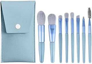 8 Pcs Brush Set With Pouch, Makeup Brushes Premium Synthetic Kabuki Foundation, Concealers, Eye Shadows Professional Blush Brushes For Foundation, Con