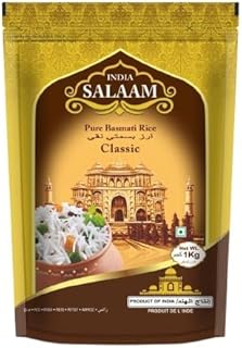 India Salaam Classic Basmati Rice 1kg | Naturally Aged Long Grain Rice | Ideal for Daily Cooking, Pulao & Biryani Rice