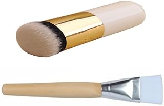 Oval Foundation Brush Black and Bleach Brush Combo Pack of 2
