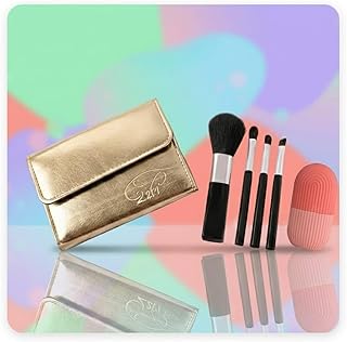 centura Makeup Brush Set with Storage Pouch & Face Ice Roller Combo – Face & Eye Makeup Brush Kit with Blush Brush, Professional Beauty Tools & Reusab