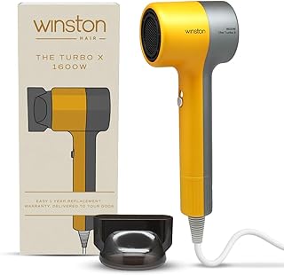 Winston Turbo X Hair Dryer 1600W for Men and Women, Compact and Fast Drying with 3 Speed/ 2 Heat Settings with Low Noise & Overheat Protection - All H