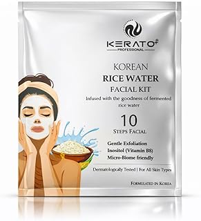 Korean Rice Water Facial Kit | Micro-Biome Friendly | Dermatological Tested | Gentle Exfoliation | Infused with Fermented Rice Water | 10 Step Facial