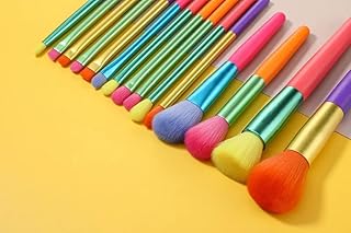 Makeup Brushes | VIVITO | 15 Pcs Colorful Makeup Brush Set - Premium Synthetic | Kabuki Foundation | Blending Face Powder Blush Concealer | Eyeshadow