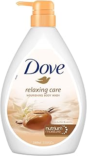 Dove Relaxing Shea Butter Body Wash with Vanilla for Soft Skin, Soothing Scent, 1L