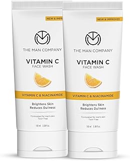 The Man Company Vitamin C Gel Face Wash For Man | Brightening | Glowing Skin | Vitamin C & Niacinamide | Hydrates | Gentle Deep Cleanse | Controls Exc