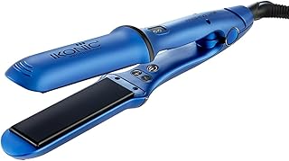 Ikonic Finishing Line Hair Straightener- Blue| Crafted with Japanese & Ionic technology |Floating ceramic plates| Automatic shutoff | Max temprarure s
