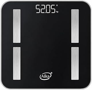 Aika Smart Weighing Scale for Body Weight with BMI & Body Fat Analyzer | Digital Weight Machine 180kg Capacity | Bluetooth Body Composition Scale with