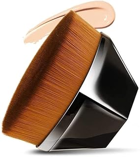 Foundation Makeup Brush for Face | Soft Bristle Compact Powder & Blending Brush | Professional Cosmetic Brush for Women & Girls (Black) (DARK BROWN)