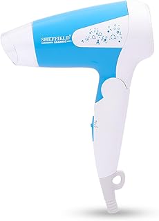 Sheffield Classic 1200W Hair Dryer | Foldable Handle | 3 Heat Modes + Cool Shot | Fast Dry | Heat Balance Technology | Stylish Blue | For Women & Men