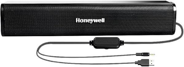 Honeywell Moxie V500 10W Portable USB Wired Soundbar, Speaker for PC,Desktop and Laptop with Volume Control and 3.5 mm AUX,2.0 Channel,52mmX2 Drivers,