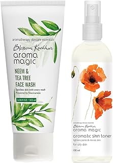 Aroma Magic Combo | Neem and Tea Tree Face Wash (Niacinamide) + Aromatic Skin Toner | Oily Skin | 100ml Each | Pack Of 2