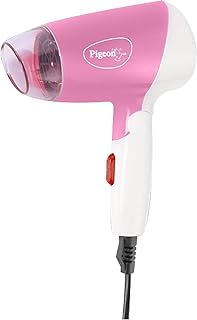 Pigeon Hair Dryer| 1000 Watts| 2 Speed & Temperature (Hot/Cool)| Foldable Handle| For Women and Men| 2 Years Warranty| Pink