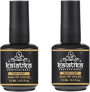 Top Coat and Base Coat Gel Set | Shine Finish, Long-Lasting, Soak-Off UV/LED Nail Gel | Ideal for Nail Art Designs and Manicures - for Women & Girls 1
