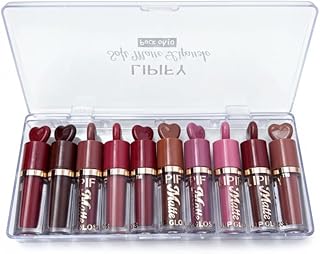 Brush Tip Liquid Lipstick Set of 10 for Women | Long Lasting Matte & Gloss Finish Lip Colors | Waterproof, Smudge-Proof & Transfer Resistant | Nude, P