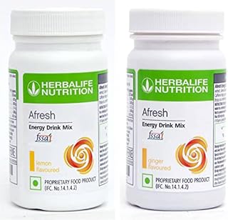 HERBALIFE Afresh Energy Drink Mix - Lemon & Ginger Flavor Combo Pack Of 2 PCS With Green Tea Extracts For Fat Loss Combo (100 Gram)