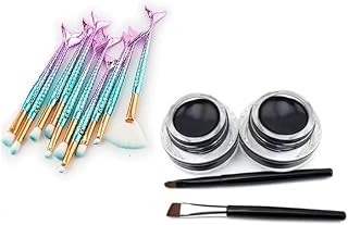 Makeup Brush Set Makeup Brushes Set 10pcs 3d Mermaid Makeup Brush Eyeliner Blush Brushes for women with Gel eyeliner