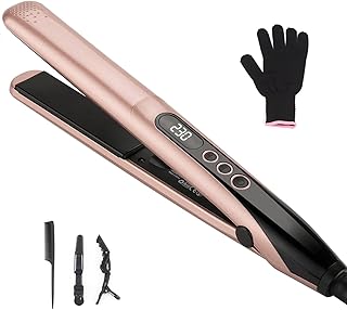 JAETON Professional Ceramic Hair Straightener for Smoothing, Curling and Making Waves, LCD Display 100-230°C, Double Tension, Automatic Shut-Off