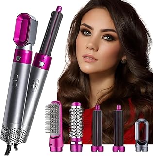 Drumstone ๐๐ ๐๐๐๐ซ๐ฌ ๐๐๐ซ๐ซ๐๐ง๐ญ๐ฒ 5-in-1 Hot Air Brush Hair Dryer Styler โ Detachable Rotating Electric Hair Dryer Brush for All Hair Types, Negative Ion, C