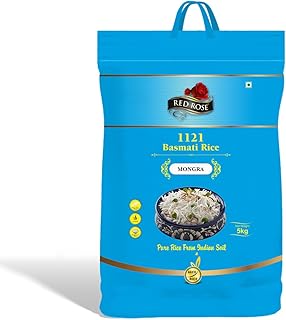Red Rose Mongra Basmati Rice 5Kg, Broken Basmati Rice, Perfectly Aged Grains, Rich Aroma