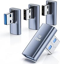 WISTAR USB 3.1 90 Degree Adapter - 2 Left Angle & 2 Right Angle USB A Male to Female Adapter for PC, Laptop, Mac, Car Charger, Power Bank and Most USB