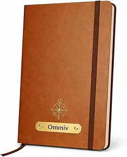 A5 Personalized Leather Diary Notebook (180 Pages) | Custom Name Engraved Journal | Premium Hardcover Notebook for Office, Travel & Gifting (Tan Brown