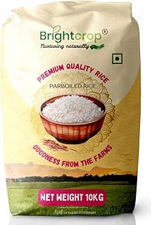 Brightcrop Parboiled Rice, Usna Chawal, Ponni Rice (10KG Pack)