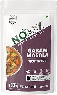 NOMIX JUST PURE SPICES Garam Masala 500 g | Aromatic spice blend that adds warm flavor, balanced heat, and traditional taste to Indian curries