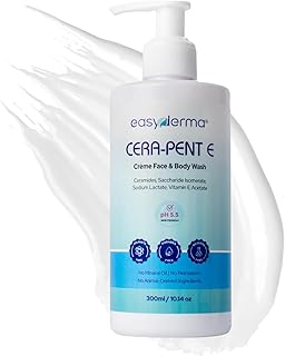 Creamy Moisturizing Face & Body Wash - Paraben & Sulphate Free - 300ml, Body Wash for Dry and Sensitive Skin with pH 5.5, Exfoliating Shower Gel Bodyw
