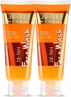 Jovees Herbal Detan Facewash For Glowing and Clear Skin With Liquorice & bearberry Ext. | Gentle Cleanser For Brighten, Even Tone and Hydrates Skin |