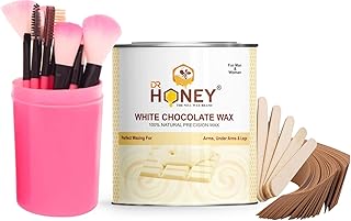DR HONEY hair removal white chocolate wax 600 gram and Makeup Brushes Set Tool Pro Foundation Blending Blush Eyeliner Face Powder Brush Kit (pack of 1