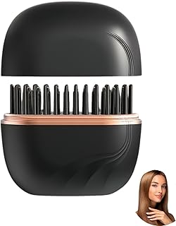 BWOGUE Mini Wireless Straight Hair Brush, USB Rechargeable Portable Hair Straightener Comb with 3 Heat Settings, Quick Heating Plates for Smooth Styli