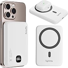 Lifelong Electronics 10000mAh MagSafe Wireless Fast Charging Power Bank for iPhone, Apple AirPods and All Qi Enabled Phones & Devices | USB Type C Por