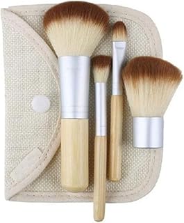 NESA 4 Pcs Makeup Brush Kit with Foundation Natural Bamboo Handle