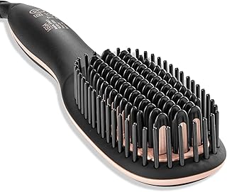 VEGA PROFESSIONAL Pro Cera Shine Hair Straightener Brush For Women With Ceramic Bristles, Overheating Protection Technology, Quick Heat-Up, Auto Shut-