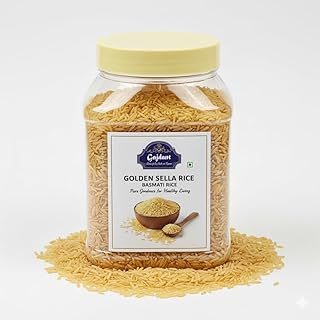 Gajdant Golden Sella Basmati Rice | Extra Long Grain & Aromatic | Parboiled Rice for Biryani & Pulao | Low GI, Non-Sticky & Nutrient Rich | 800g