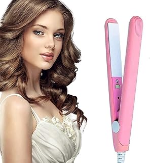 Professional Mini Hair Styler | Ceramic Plate Hair Straightener & Curler | Dual-Purpose Compact Travel-Friendly Styling Tool | Fast Heating, Anti-Friz