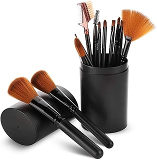 Beauty Professional Makeup Brush Set - 12 Pcs Face Makeup Brushes Makeup Brush Set (Black)