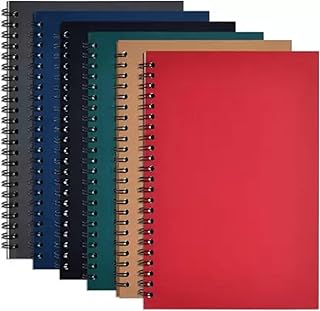 Peeplvalue Pack of 20 A5 Size-80 Pages unruled blank Spiral Bound Notebook White unruled Paper Wirebound Journal/Diary/DIY Notepads for School/Office