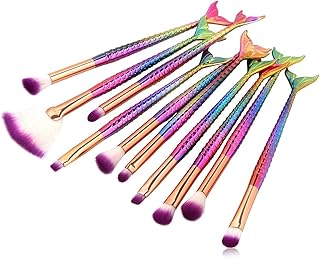 SILENCIO Diamond Handle Makeup Brush Set with Big Fish Tail for Foundation Eyeshadow Lips, Makeup Brushes for Women & Girls, Eyeliner, Eye Shadow, Eye