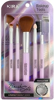 KIRA 5Pcs Makeup Brush Set For Lip, Eyeshadow, Eyebrow, Eye Socket, and Blusher Applications, Smooth And Comfortable Makeup Brushes For Women (BM109-0