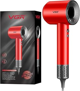 VGR V-445 Professional Hair Dryer, High-Speed 110000 RPM BLDC Motor with 3 Speed & 4 Temperature Settings, Independent Cool Shot, Overheat Protection,