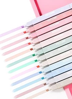 RECLUSE 12 PCS Highlighter Pastel Pen Marker Pastel Assorted Colours, Aesthetic Marker Pens Highlighter Set, Perfect for Diary or Notebook in School,O