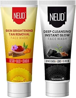 NEUD Face Wash Combo 70ml x 2 for Glowing Skin, Deep Cleansing & Skin Brightening Face Cleanser For Women & Men, Removes Dirt & Oil, Gentle Exfoliatio