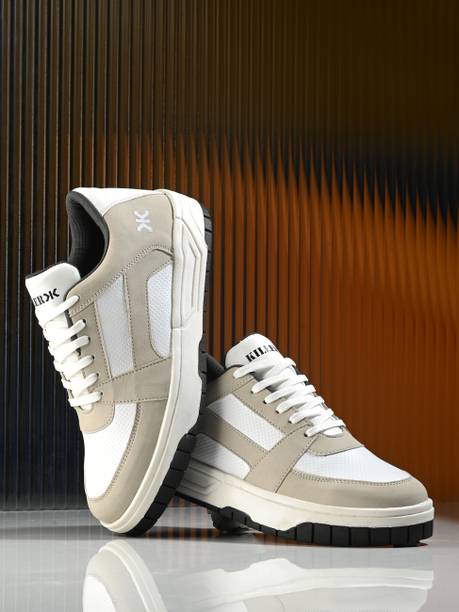 Killer Men Beige Faux Leather Casual Lace Up Sneakers S...