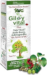 AVG Health Organics Giloy Vital | Giloy Juice with Ashwagandha & Tulsi, 1000ml, Ayurvedic Supplement | Natual Immunity Booster, Improves Platelet Coun
